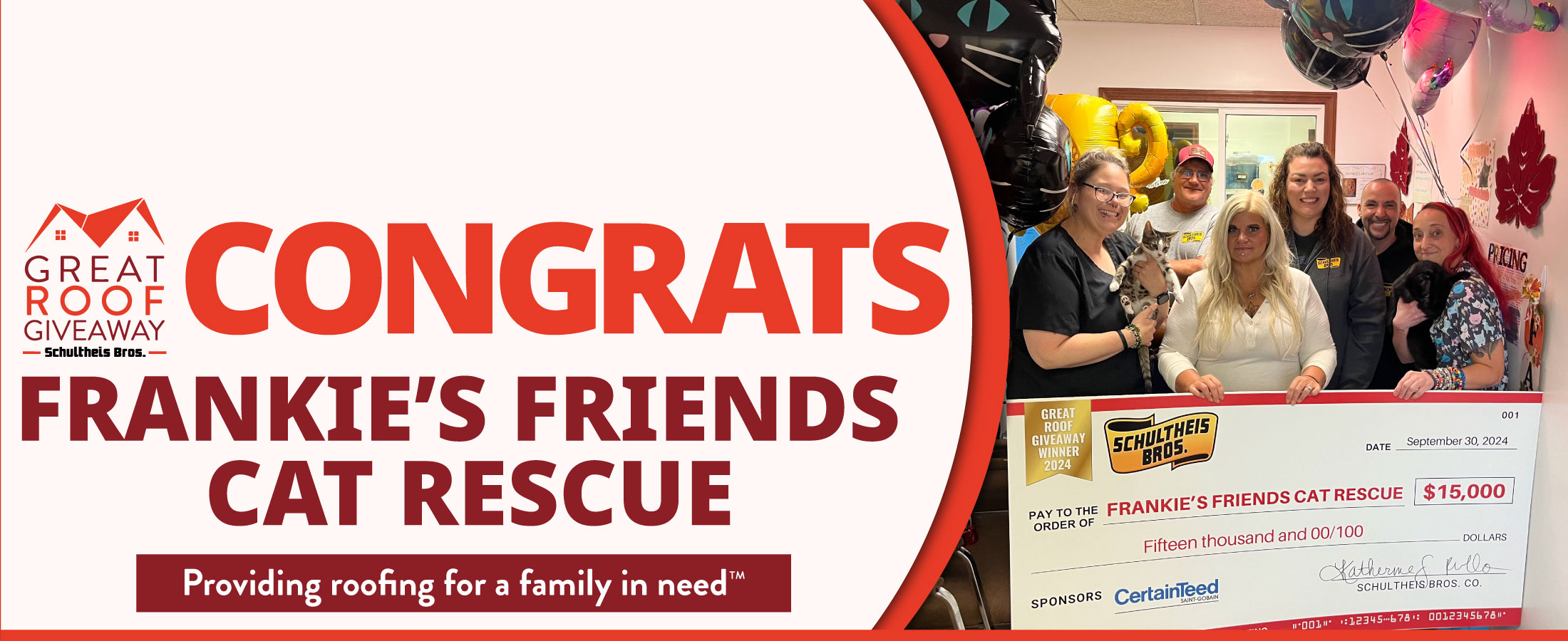 Congratulations Frankie's Friends Cat Rescue