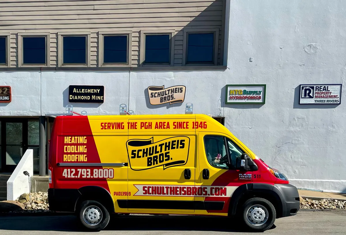 Schultheis Bros Truck parked in Pittsburgh