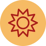 heating icon with the sun